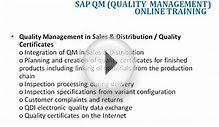 sap quality management(qm)online training in india
